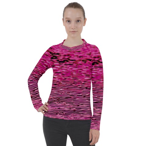 Pink  Waves Flow Series 1 Women s Pique Long Sleeve Tee by DimitriosArt