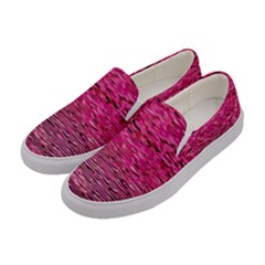 Pink  Waves Flow Series 1 Women s Canvas Slip Ons by DimitriosArt