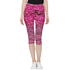 Pink  Waves Flow Series 1 Inside Out Lightweight Velour Capri Leggings 