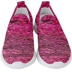 Pink  Waves Flow Series 1 Kids  Slip On Sneakers by DimitriosArt