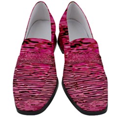 Pink  Waves Flow Series 1 Women s Chunky Heel Loafers by DimitriosArt