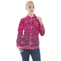 Pink  Waves Flow Series 1 Women s Long Sleeve Pocket Shirt View1