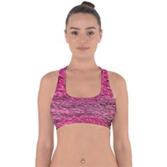 Pink  Waves Flow Series 1 Cross Back Hipster Bikini Top  by DimitriosArt