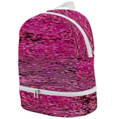 Pink  Waves Flow Series 1 Zip Bottom Backpack by DimitriosArt