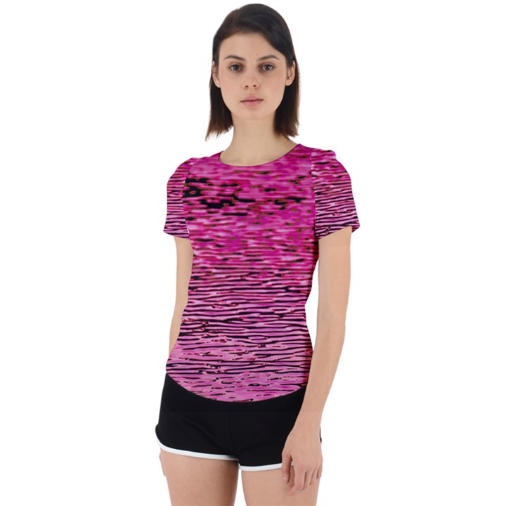 Pink  Waves Flow Series 1 Back Cut Out Sport Tee