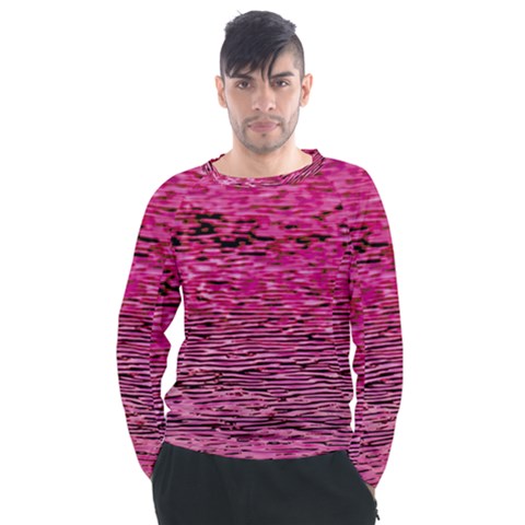 Pink  Waves Flow Series 1 Men s Long Sleeve Raglan Tee by DimitriosArt