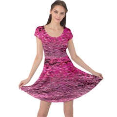 Pink  Waves Flow Series 1 Cap Sleeve Dress by DimitriosArt