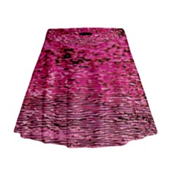 Pink  Waves Flow Series 1 Mini Flare Skirt by DimitriosArt