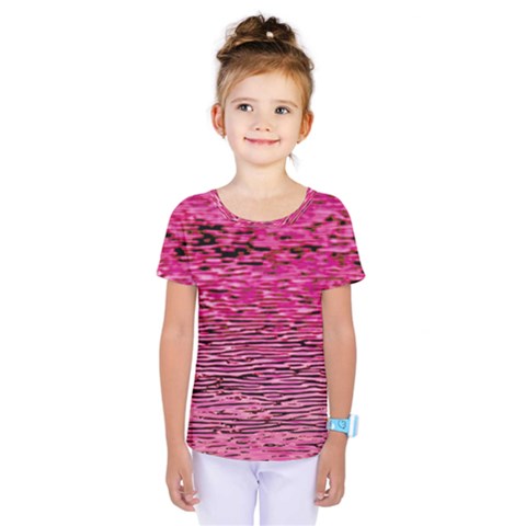 Pink  Waves Flow Series 1 Kids  One Piece Tee by DimitriosArt