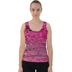 Pink  Waves Flow Series 1 Velvet Tank Top by DimitriosArt