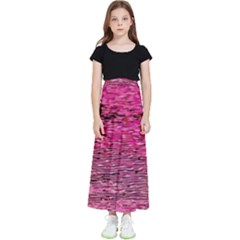 Pink  Waves Flow Series 1 Kids  Flared Maxi Skirt by DimitriosArt