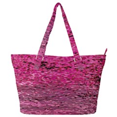 Pink  Waves Flow Series 1 Full Print Shoulder Bag by DimitriosArt