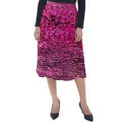 Pink  Waves Flow Series 1 Classic Velour Midi Skirt  by DimitriosArt