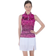 Pink  Waves Flow Series 1 Women s Sleeveless Polo Tee by DimitriosArt