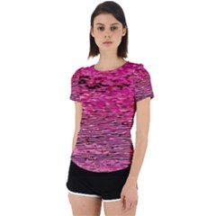 Pink  Waves Flow Series 1 Back Cut Out Sport Tee by DimitriosArt