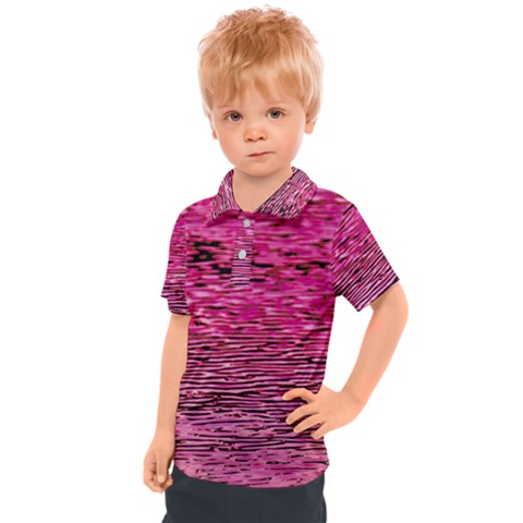 Pink  Waves Flow Series 1 Kids  Polo Tee by DimitriosArt