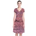 Pink  Waves Flow Series 2 Short Sleeve Front Wrap Dress View1