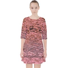 Pink  Waves Flow Series 2 Quarter Sleeve Pocket Dress by DimitriosArt