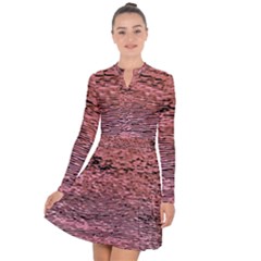 Pink  Waves Flow Series 2 Long Sleeve Panel Dress by DimitriosArt