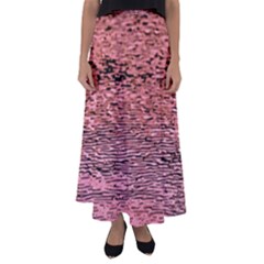 Pink  Waves Flow Series 2 Flared Maxi Skirt by DimitriosArt