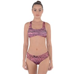 Pink  Waves Flow Series 2 Criss Cross Bikini Set by DimitriosArt