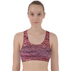 Pink  Waves Flow Series 2 Back Weave Sports Bra by DimitriosArt