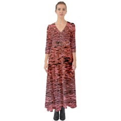 Pink  Waves Flow Series 2 Button Up Boho Maxi Dress by DimitriosArt