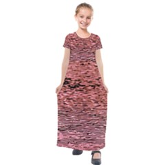 Pink  Waves Flow Series 2 Kids  Short Sleeve Maxi Dress by DimitriosArt