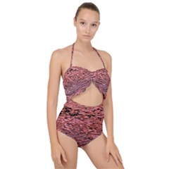 Pink  Waves Flow Series 2 Scallop Top Cut Out Swimsuit by DimitriosArt