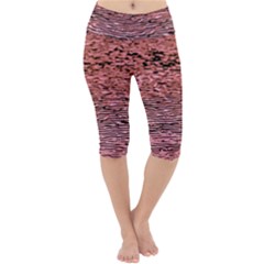 Pink  Waves Flow Series 2 Lightweight Velour Cropped Yoga Leggings by DimitriosArt