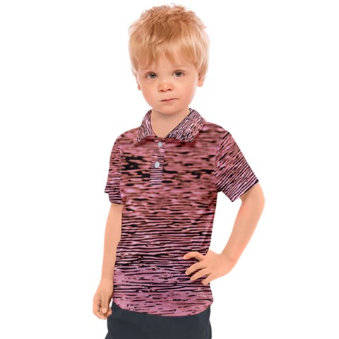 Pink  Waves Flow Series 2 Kids  Polo Tee by DimitriosArt