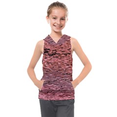 Pink  Waves Flow Series 2 Kids  Sleeveless Hoodie by DimitriosArt