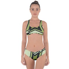 Abstract Pattern Geometric Backgrounds   Criss Cross Bikini Set