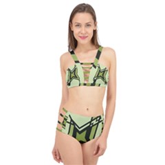 Abstract Pattern Geometric Backgrounds   Cage Up Bikini Set by Eskimos