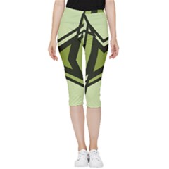 Abstract Pattern Geometric Backgrounds   Inside Out Lightweight Velour Capri Leggings  by Eskimos