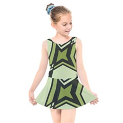 Abstract Pattern Geometric Backgrounds   Kids  Skater Dress Swimsuit by Eskimos