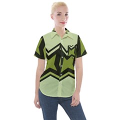 Abstract Pattern Geometric Backgrounds   Women s Short Sleeve Pocket Shirt