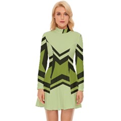 Abstract Pattern Geometric Backgrounds   Long Sleeve Velour Longline Dress