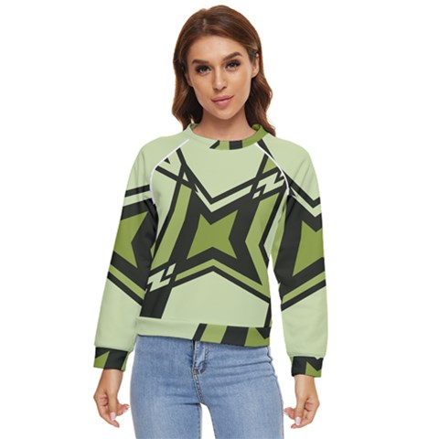 Abstract Pattern Geometric Backgrounds   Women s Long Sleeve Raglan Tee by Eskimos