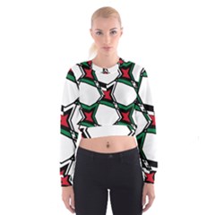 Abstract Pattern Geometric Backgrounds   Cropped Sweatshirt by Eskimos