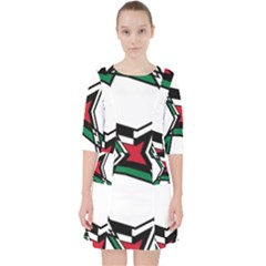 Abstract Pattern Geometric Backgrounds   Quarter Sleeve Pocket Dress by Eskimos