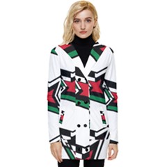 Abstract Pattern Geometric Backgrounds   Button Up Hooded Coat 