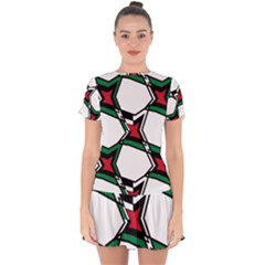 Abstract Pattern Geometric Backgrounds   Drop Hem Mini Chiffon Dress by Eskimos