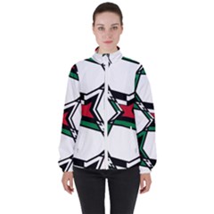 Abstract Pattern Geometric Backgrounds   Women s High Neck Windbreaker by Eskimos