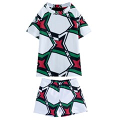 Abstract Pattern Geometric Backgrounds   Kids  Swim Tee And Shorts Set by Eskimos