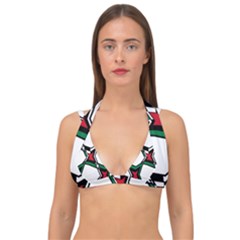 Abstract Pattern Geometric Backgrounds   Double Strap Halter Bikini Top by Eskimos