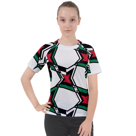 Abstract Pattern Geometric Backgrounds   Women s Sport Raglan Tee by Eskimos