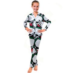 Abstract Pattern Geometric Backgrounds   Kid s Satin Long Sleeve Pajamas Set by Eskimos