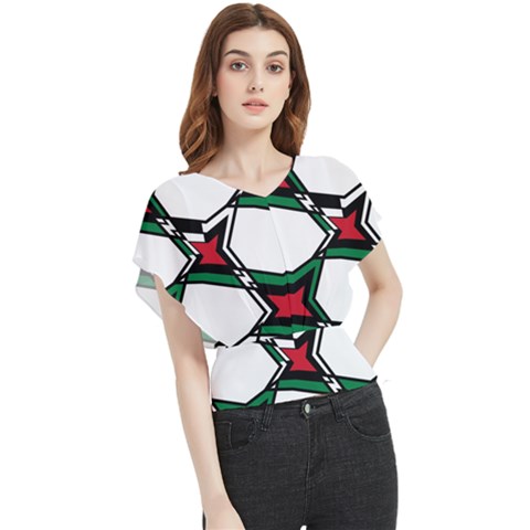 Abstract Pattern Geometric Backgrounds   Butterfly Chiffon Blouse by Eskimos