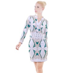 Abstract Pattern Geometric Backgrounds   Button Long Sleeve Dress by Eskimos